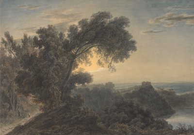 The Lake of Albano and Castle Gandolfo by John Robert Cozens